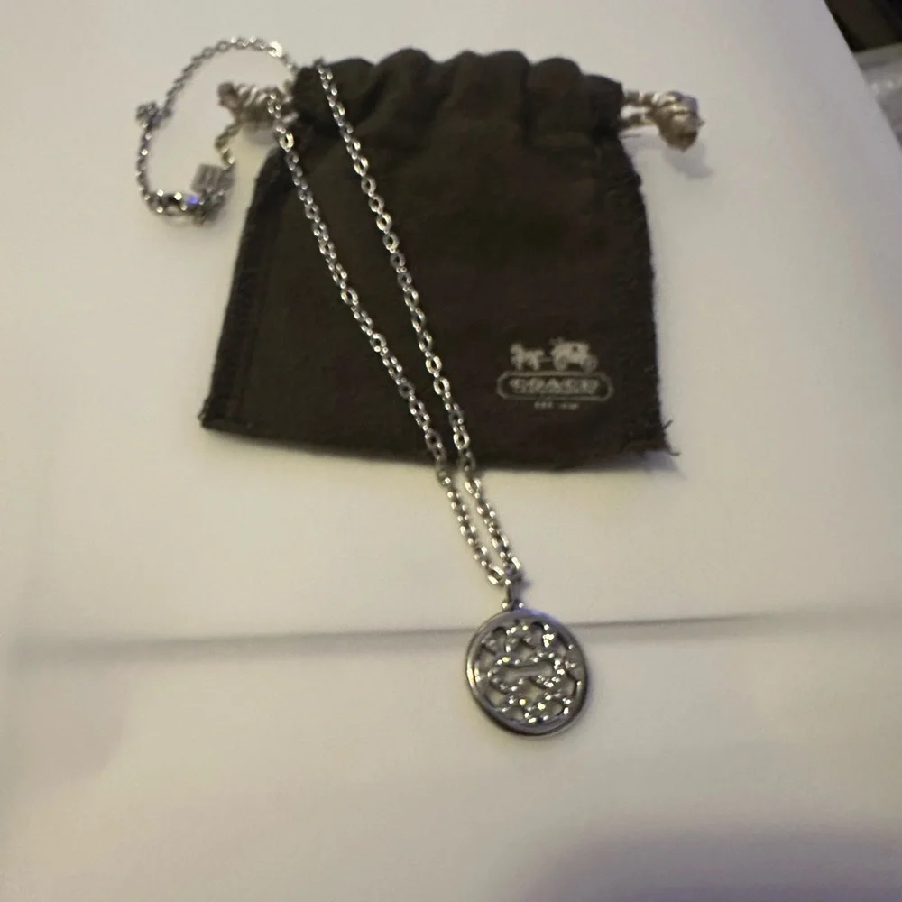 Coach Vintage, Authentic,‎ sterling silver Charm Chain Necklace